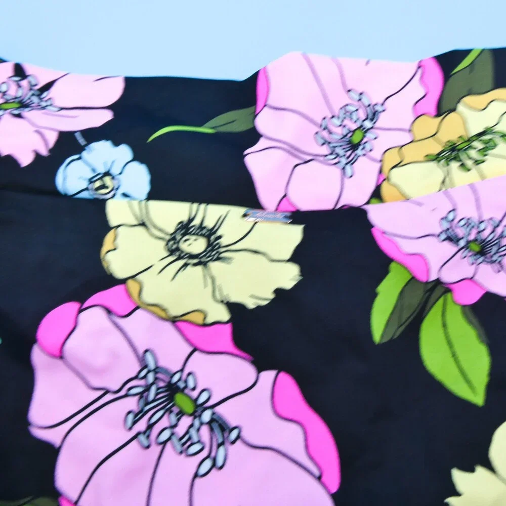 Victorias Secret Small Black Floral High-waisted Ruffle‎ Bikini Bottom Swimwear